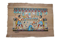 Handmade Egyptian papyrus painting: Tutankhamun and Ankhesenamun on the Nile II
