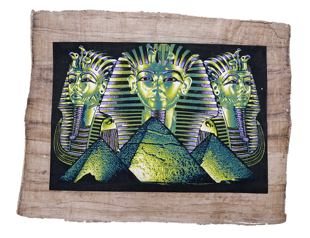 Handmade Egyptian papyrus painting: Small Egyptian Scene — Panorama Format
