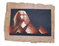 Handmade Egyptian papyrus painting: The Great Sphinx — Red and Brown Tones