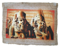 Handmade Egyptian papyrus painting: Abu Simbel — Colossal Statues in Colour