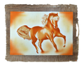 Handmade Egyptian papyrus painting: Galloping Arabian Horse