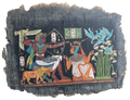 Handmade Egyptian papyrus painting: The Pharaoh's Hunt — Chariot Scene