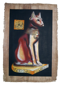 Handmade Egyptian papyrus painting: Bastet — The Sacred Cat