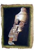 Handmade Egyptian papyrus painting: Tutankhamun — Golden Colossal Head