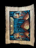 Handmade Egyptian papyrus painting: Pharaohs of the Two Lands - Winged Sun over Giza