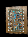 Handmade Egyptian papyrus painting: Royal Hunt in the Papyrus Marshes