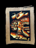 Handmade Egyptian papyrus painting: Faces of Eternity - Colossi in Gold