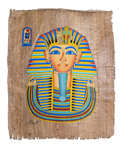 Tutanchamun (Frontalmaske) – Authentisches ägyptisches Papyrus-Gemälde