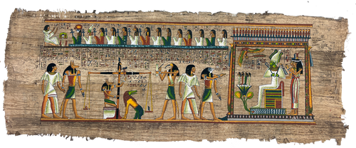 Das Totengericht des Osiris – Authentisches ägyptisches Papyrus-Gemälde