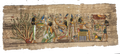 Opfergaben und Ritualszene – Authentisches ägyptisches Papyrus-Gemälde