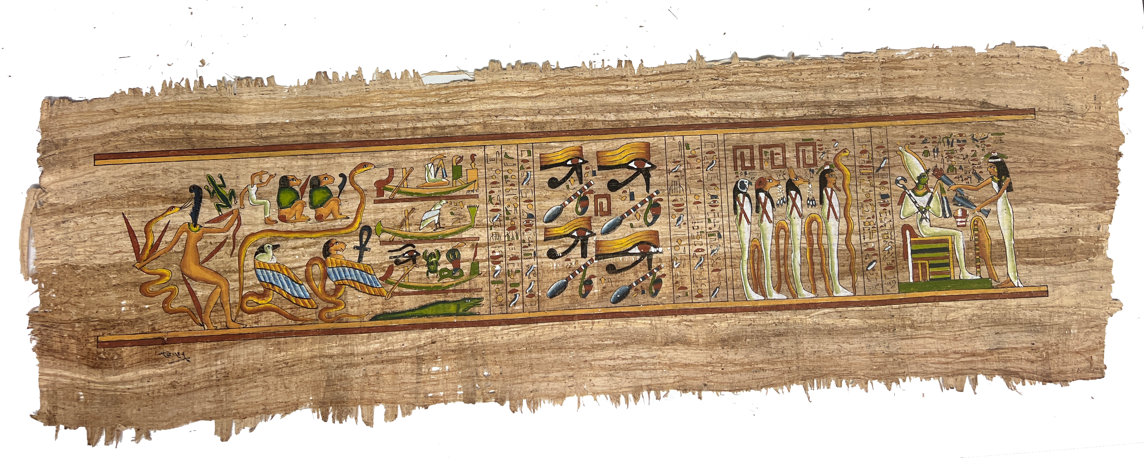 Opfer an die Götter (Klassisch) – Authentisches ägyptisches Papyrus-Gemälde
