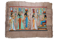 Feierliche Szene der Mythologie – Authentisches ägyptisches Papyrus-Gemälde
