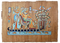 Das Königspaar auf der Nil-Barke – Authentisches ägyptisches Papyrus-Gemälde