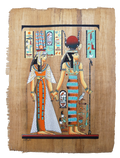 Echnaton und Nofretete unter Atons Strahlen II – Authentisches ägyptisches Papyrus-Gemälde